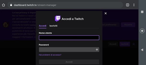 Login Twitch Browser Mobile