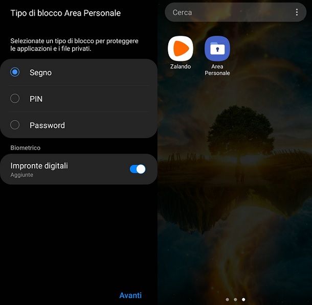 Icona Area Personale Samsung
