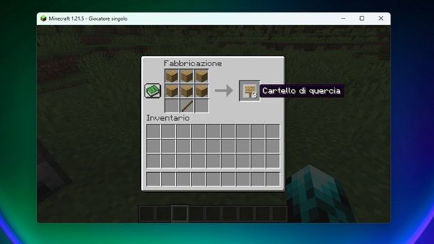 Cartello di quercia Minecraft