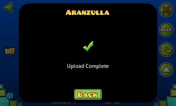 Upload livello Geometry Dash completato
