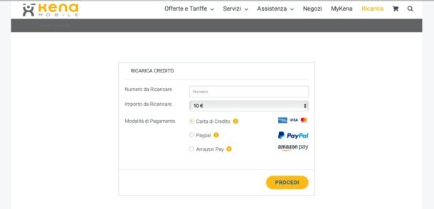Ricarica Kena Mobile