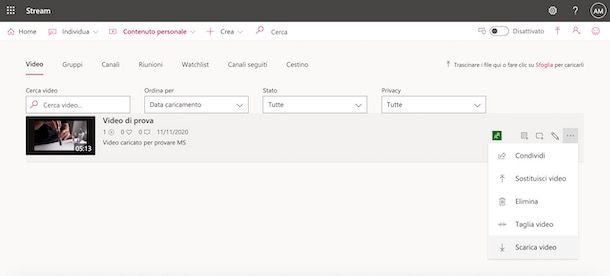 Come scaricare video da Microsoft Stream