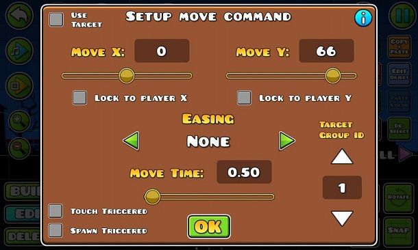 Come muovere un oggetto su Geometry Dash