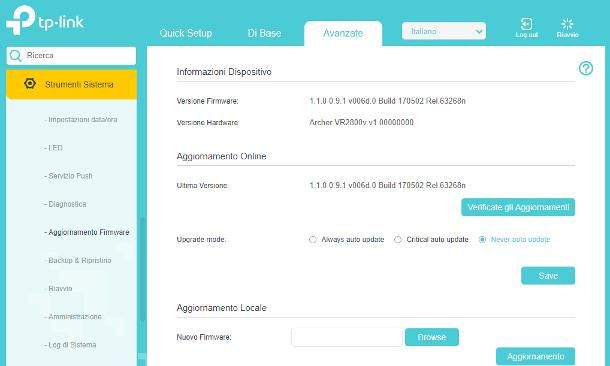 Come aggiornare il firmware del router TP Link