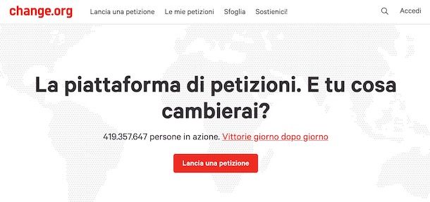 Come fare una petizione su Change.org