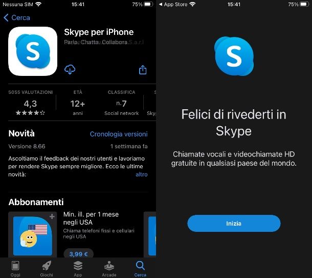 Installare Skype su iPhone