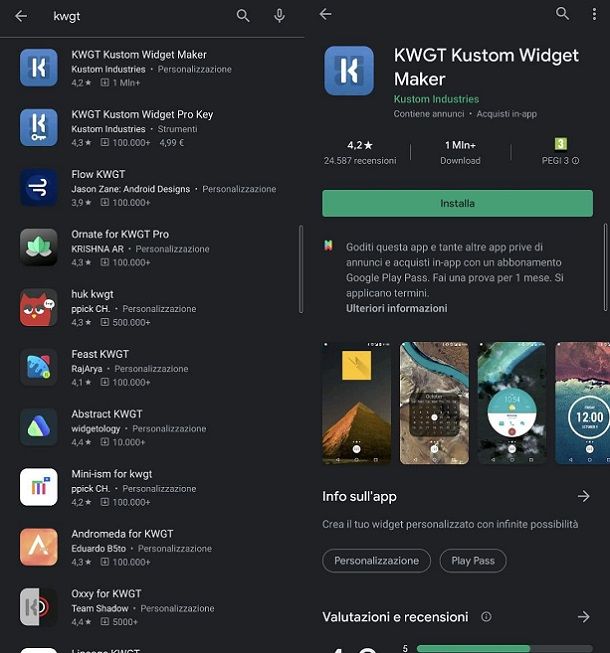 Installare KWGT Android