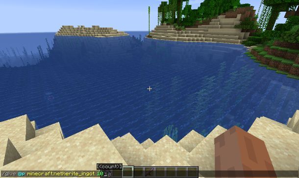 Netherite con comando Give