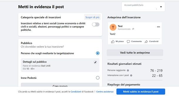 Sponsorizzare su Facebook