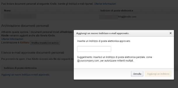 Come trasferire libri su Kindle via email