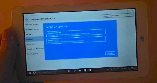 Come resettare tablet Mediacom WinPad