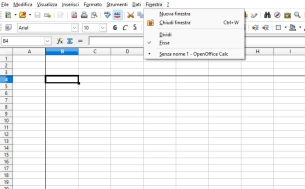 Come bloccare una riga in Excel OpenOffice