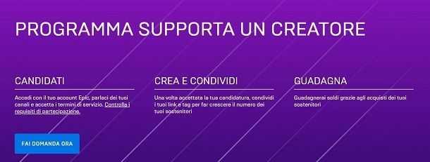 Supporta un Creatore