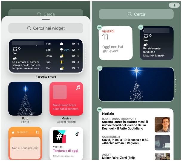 Come organizzare widget iOS