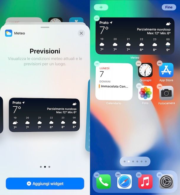 Come mettere widget meteo su iPhone