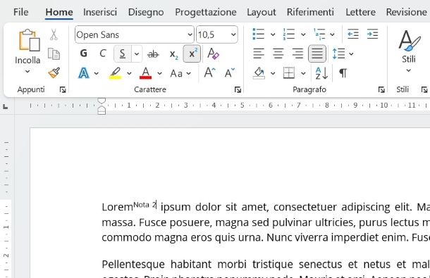 Come elevare a potenza su Word