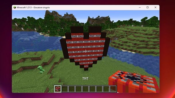 Come fare un cuore su Minecraft con le TNT