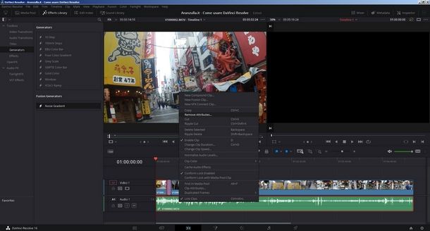 Usare gli strumenti di editing di DaVinci Resolve