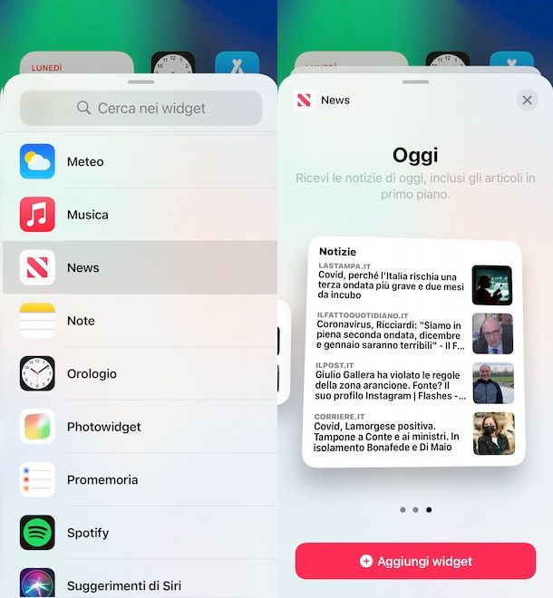 Come mettere widget news su iPhone