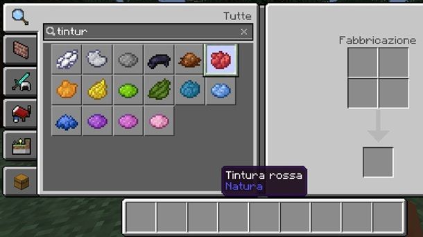 Tintura rossa Minecraft Bedrock