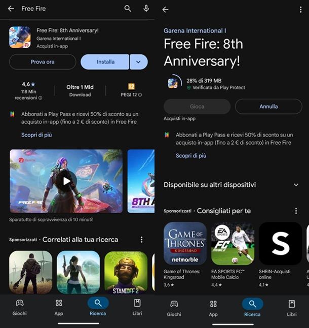 Come scaricare Free Fire dal Play Store Android