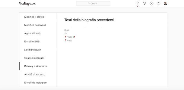 Come vedere cronologia bio Instagram