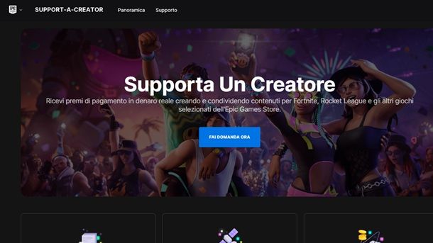 Come diventare un creatore Epic Support a Creator