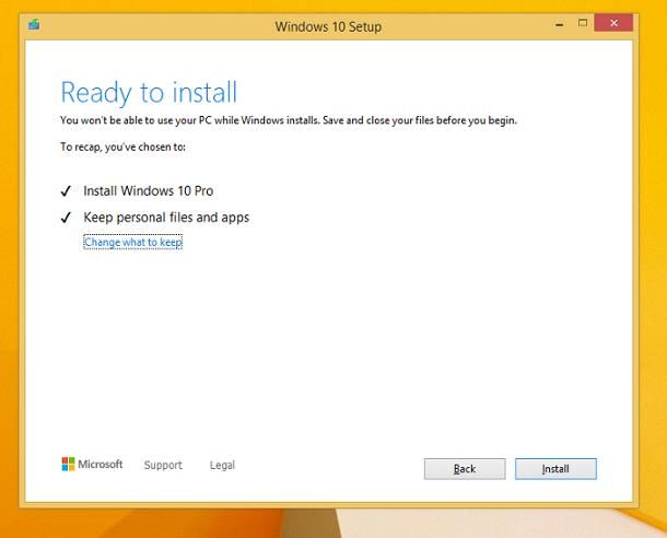 Come passare da Windows 8 a Windows 10 senza perdere dati