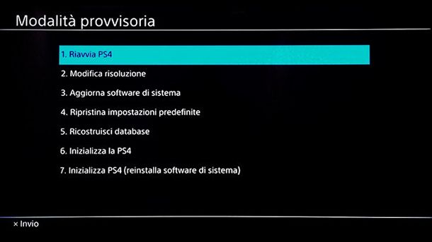 Reinstallare il software di sistema PS4