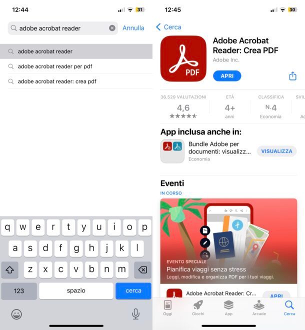 Scaricare Adobe Reader su iPhone