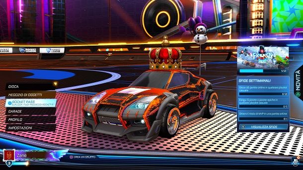 Rocket Pass menu Rocket League