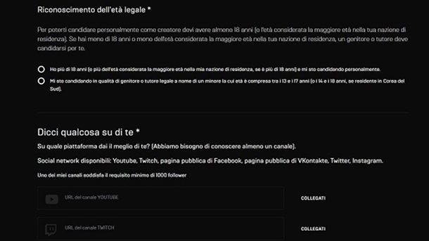Supporta un creatore Fortnite iscrizione