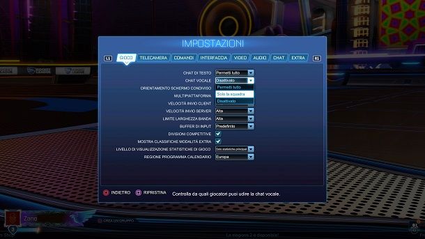 Come attivare la chat vocale su Rocket League PS4