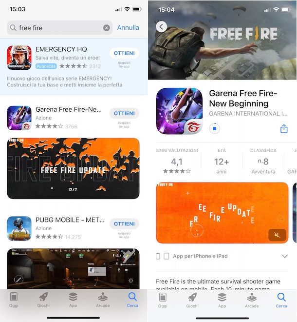 Come scaricare Free Fire su iPhone