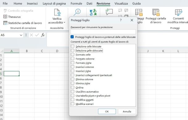 Come bloccare una riga su foglio Excel