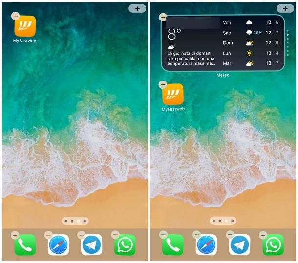 Come organizzare widget iOS