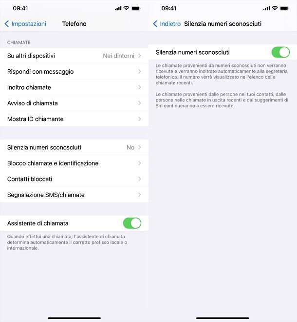 Silenziare numeri sconosciuti iPhone