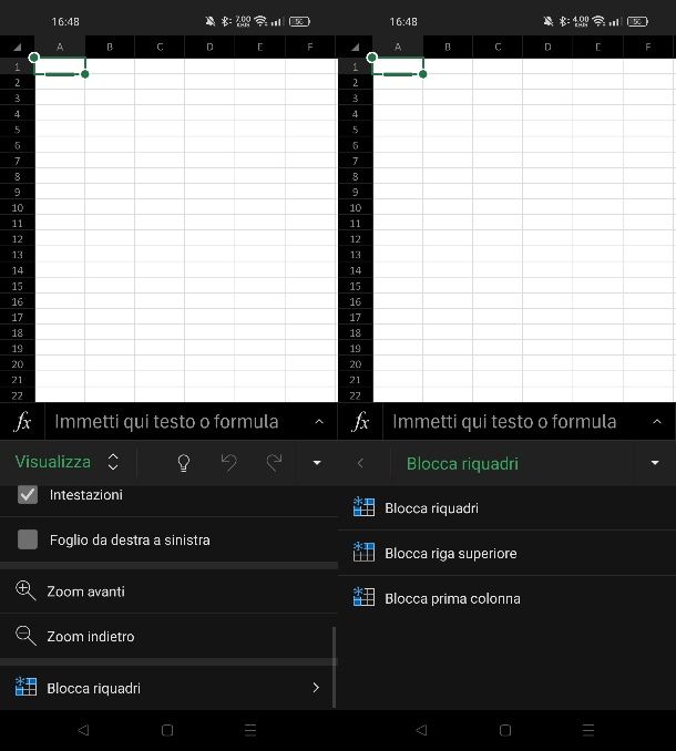Come bloccare scorrimento riga Excel