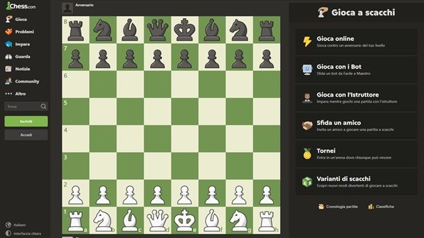 Chess.com Scacchi contro computer online