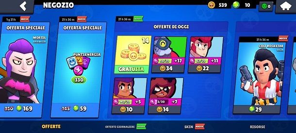 Punti energia monete Brawl Stars