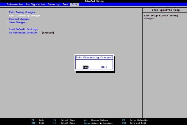 Come uscire dal BIOS