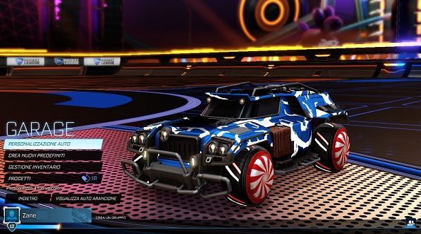 Personalizzazione auto Rocket League