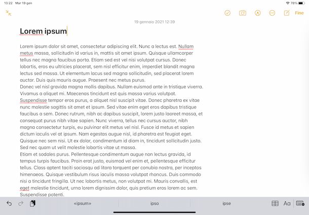 Note app iPad