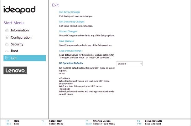 Come uscire dal BIOS