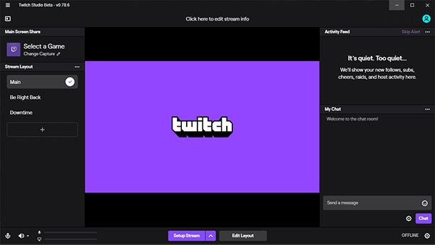 Twitch studio overlay