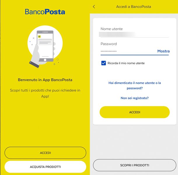 Come attivare app BancoPosta accesso