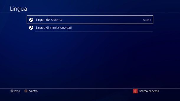 Cambiare lingua PS4