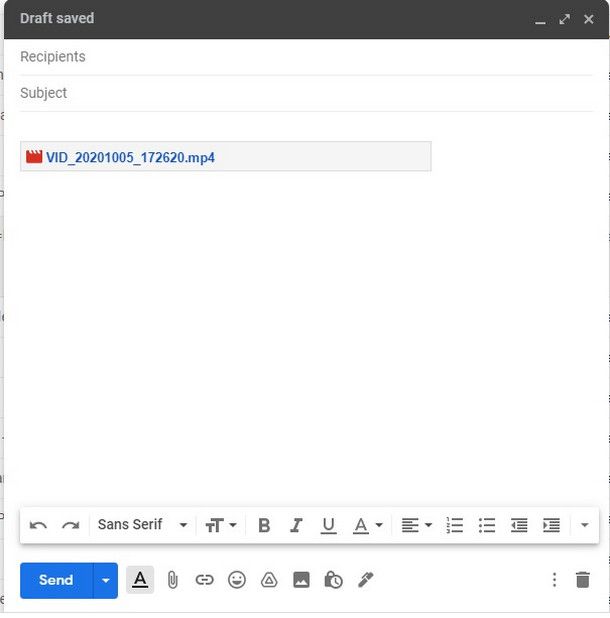 Aggiungere con successo un allegato pesante ai messaggi in Gmail