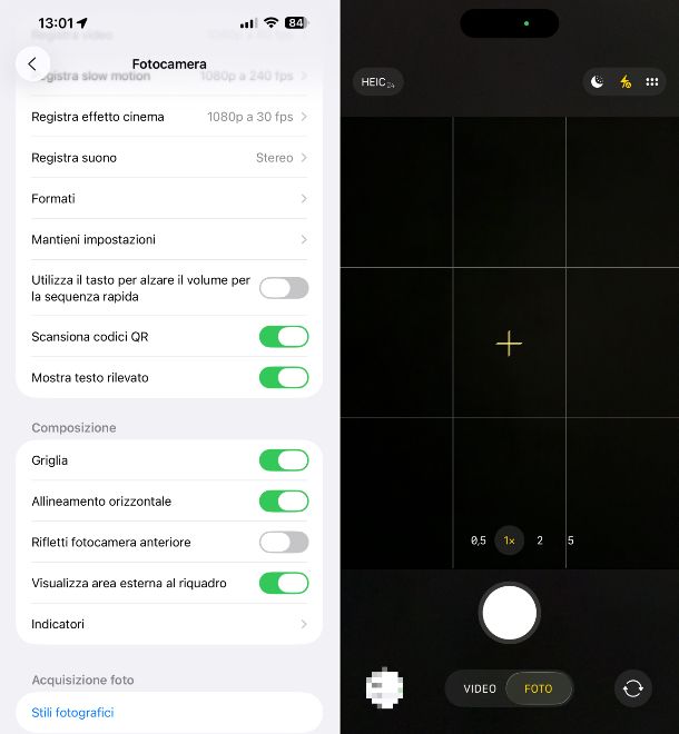 Griglia fotocamera iPhone