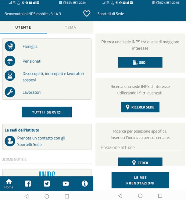 Come prendere appuntamento all'INPS on line da app ricerca sede